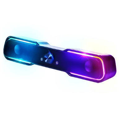 로이체 2채널 멀티미디어 RGB 레인보우 LED 게이밍 사운드바 스피커